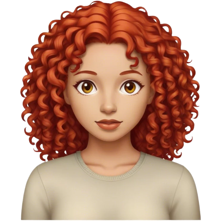 mujer de cabello rizado rojo emoji