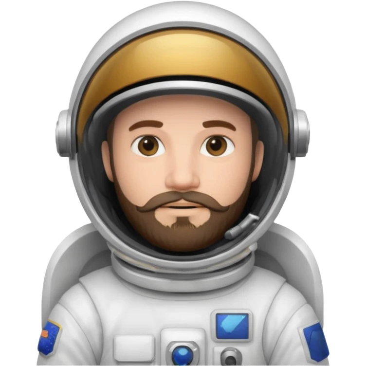 astronaut, white suit and helmet with beard emoji