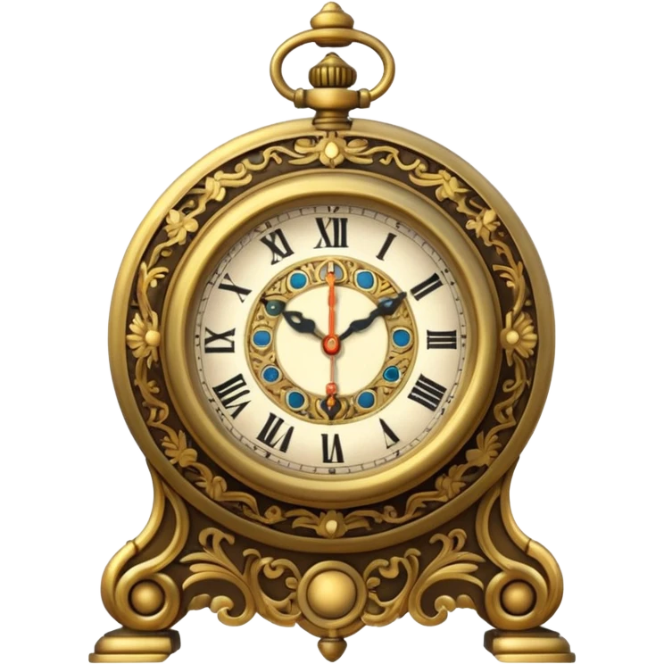 antique clock ornate. emoji
