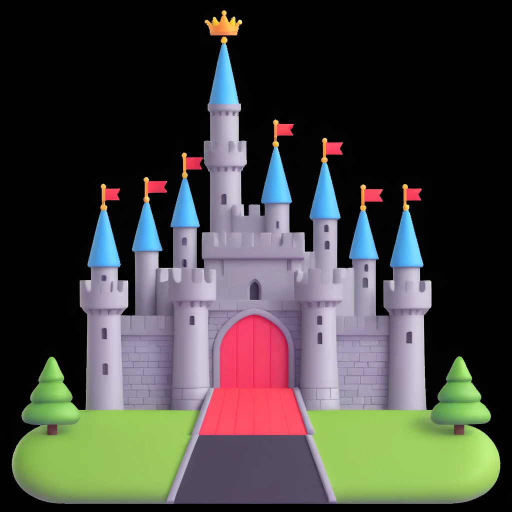 king and queen, castle background emoji