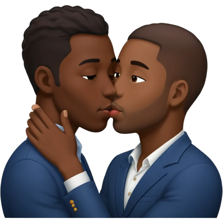 Black man kiss black man hot emoji