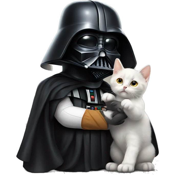 Darth Vader petting a kitten with a duck on his head emoji