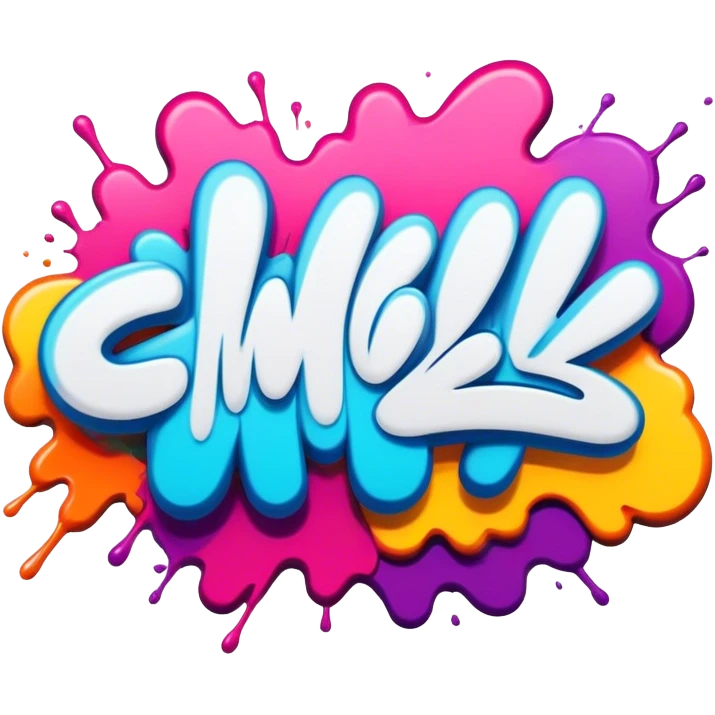 Graffiti art, spray paint style, vibrant colors, bold lines, street art elements, abstract shapes, minimalistic, on a white background, no extra details. emoji