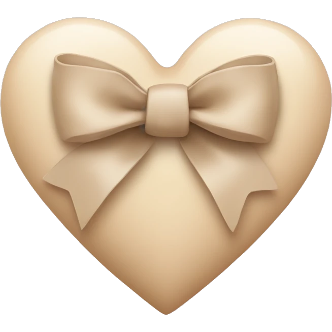 Beige heart with beige bow emoji