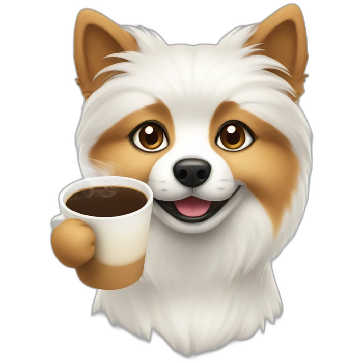 Spitz drinking coffee emoji