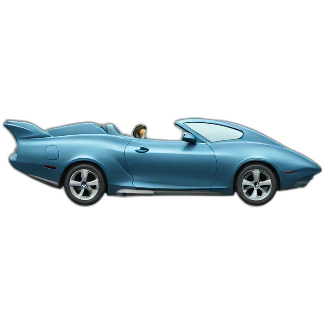 Humpback whale driving a car emoji