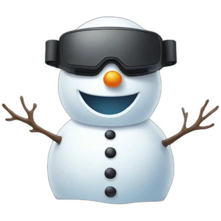 snowman wearing vr headset emoji