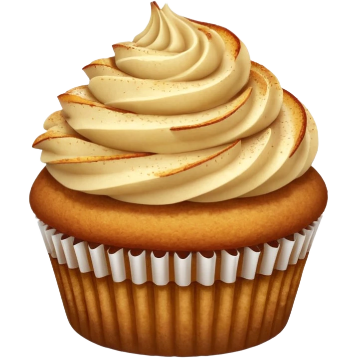 Sliced Apple cobbler cupcake with cinnamon dusting  emoji