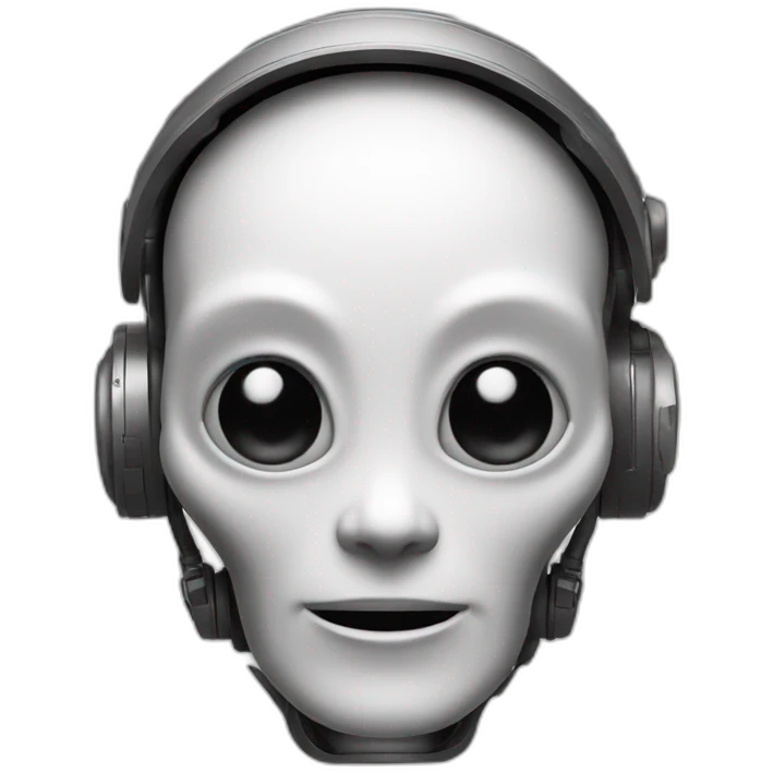 alien titanium ai Chatbot black and white emoji