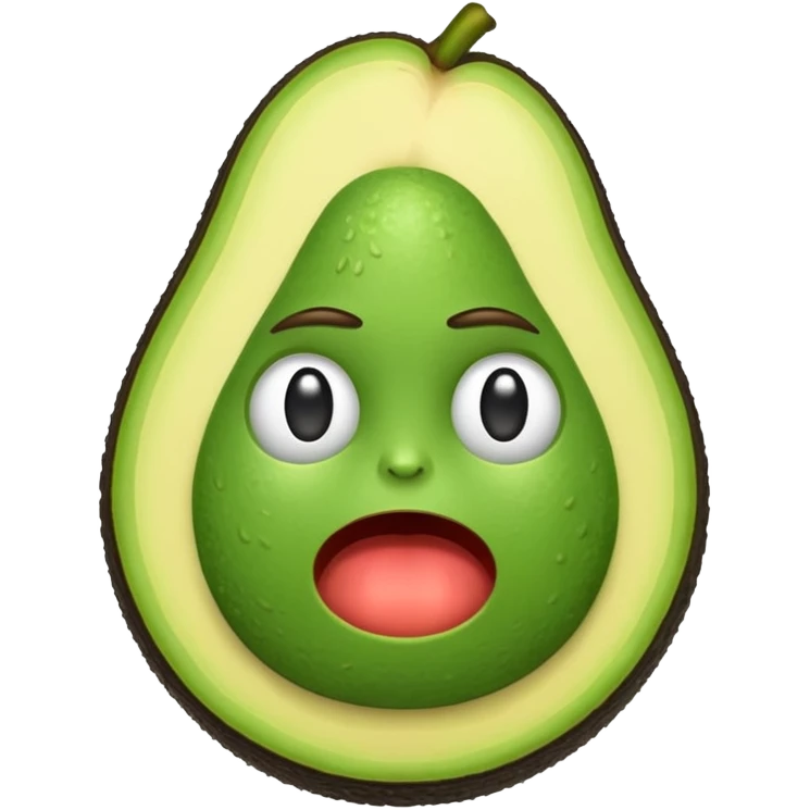 Emoji of a stressed-out avocado 🥑 trying to pay online bills with tiny arms. emoji