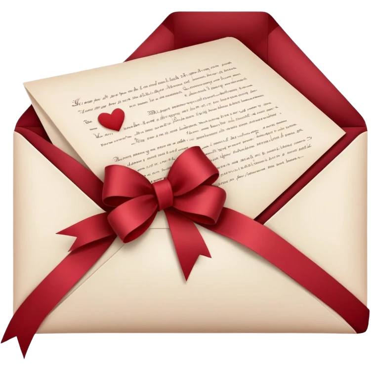Love letter dark red emoji