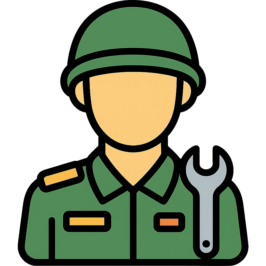 A technician in military uniform emoji