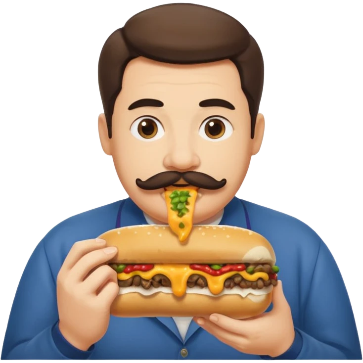 ghibli style juicy cheesesteak with a fat ma  emoji