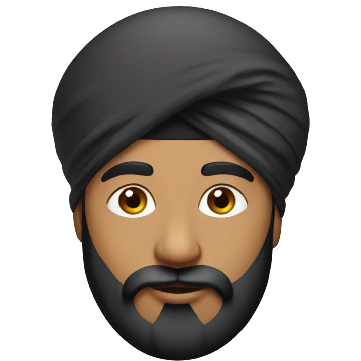 sikh with round and black turban emoji