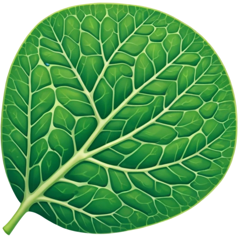 a tiny section of a green leaf with visible cells and microscopic details emoji