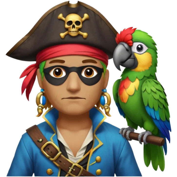 pirate and parrot emoji