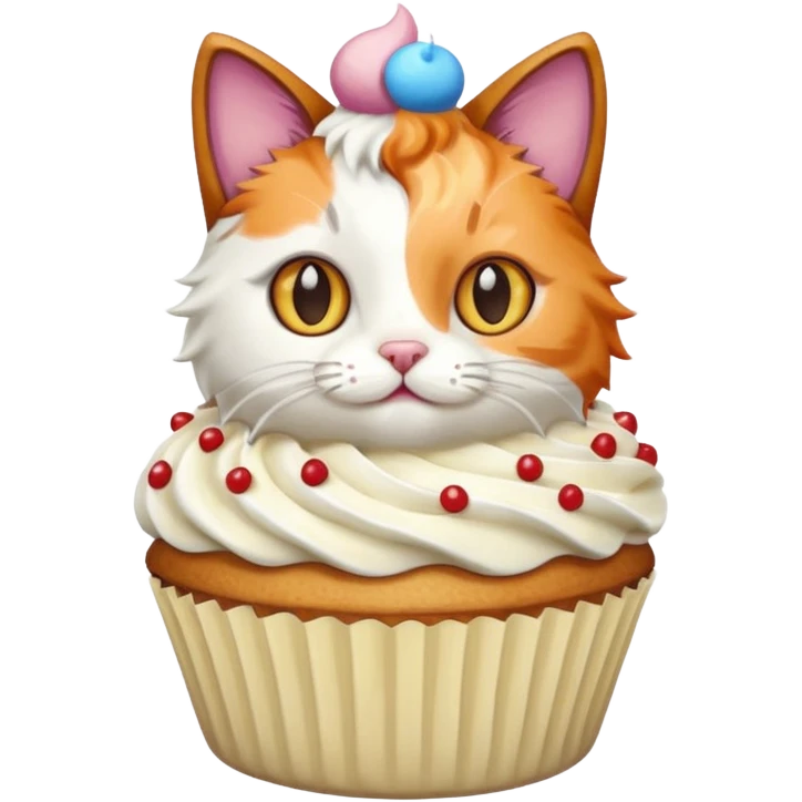 cat holding a cupcake emoji