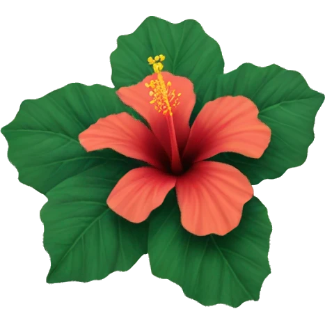 Hibiscus in front of ocean emoji