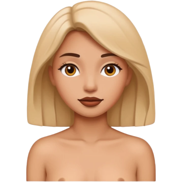 shirtless woman no clothes emoji