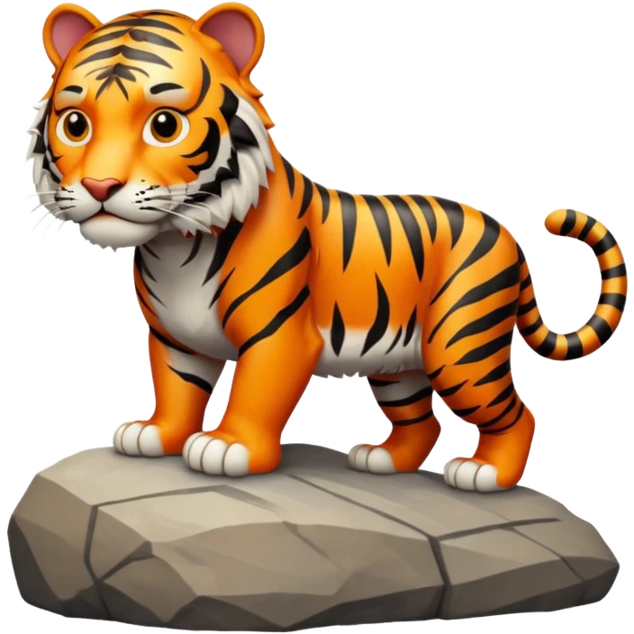 Tigre adulto feroz con la cara mas real no de caricatiraen la cima  emoji