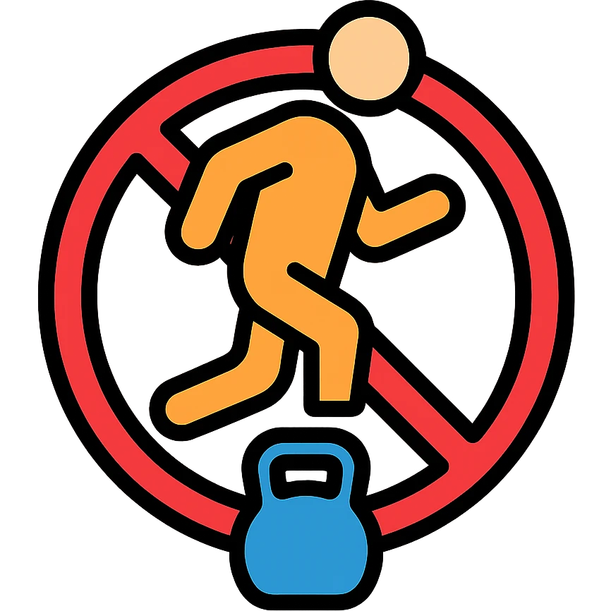 simple modern icon showing a person avoiding leg day, fitness theme emoji