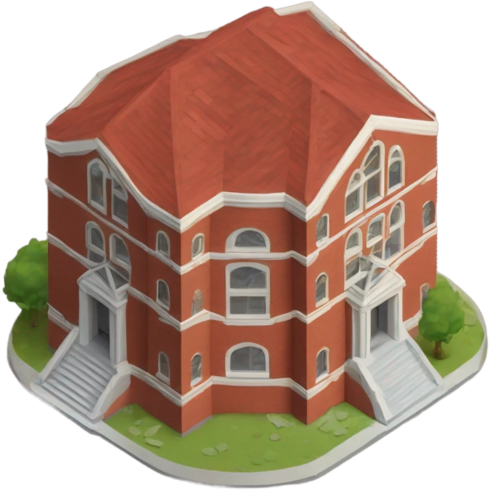 isometric one floor round red brick religious building emoji