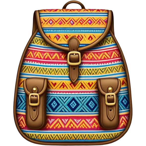 Cinematic Realistic image of a traditional Colombian mochila, rendered with detailed woven textures and vibrant patterns, set against a rustic backdrop with soft, cultural lighting emoji