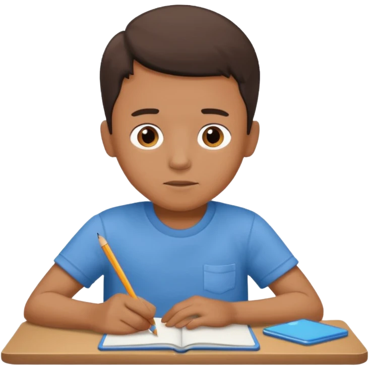 boy drawing pic of grandpa on notebook emoji