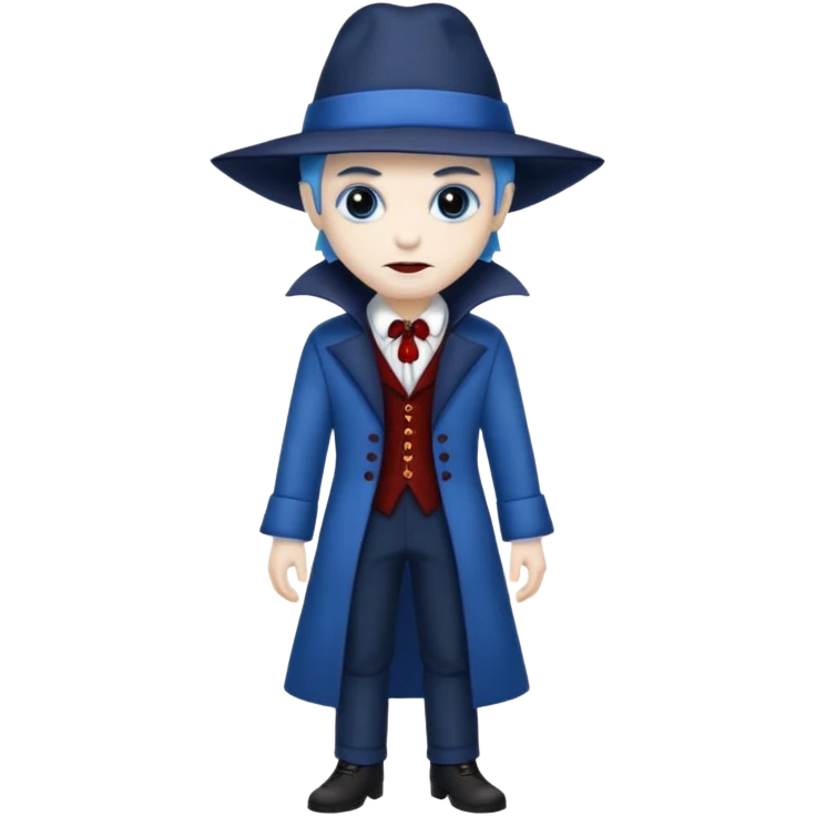 Vampire with blue hat,full body. emoji
