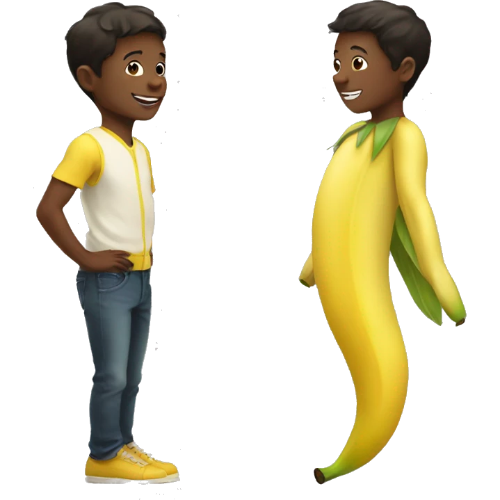 Boy in banana costume emoji