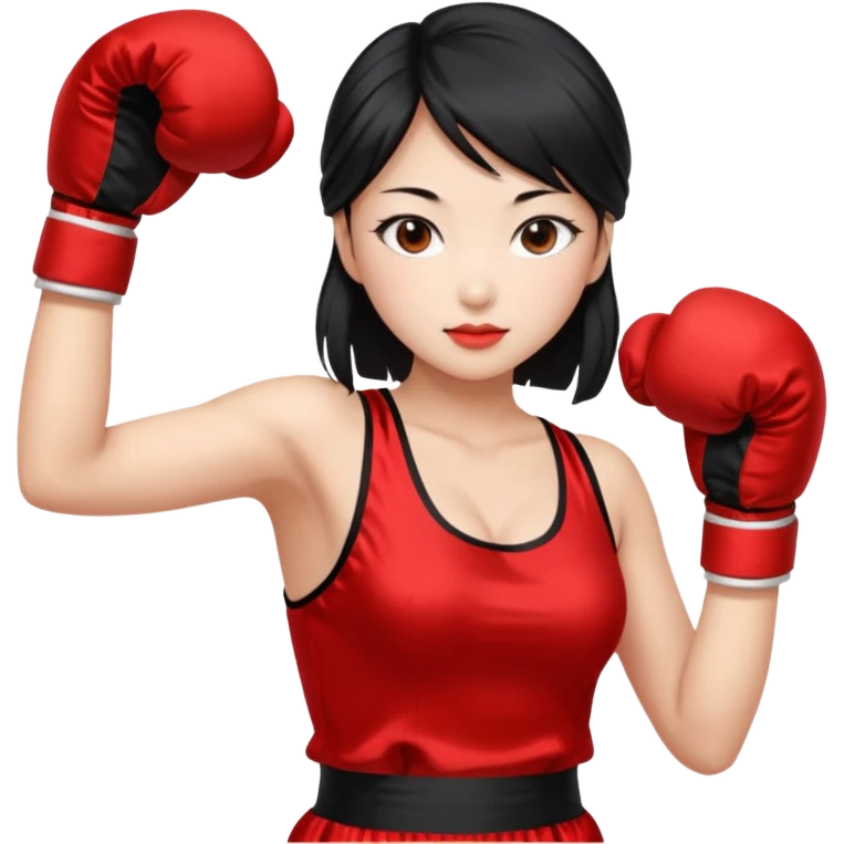 sexy chinese girl in traditional clothes boxing emoji