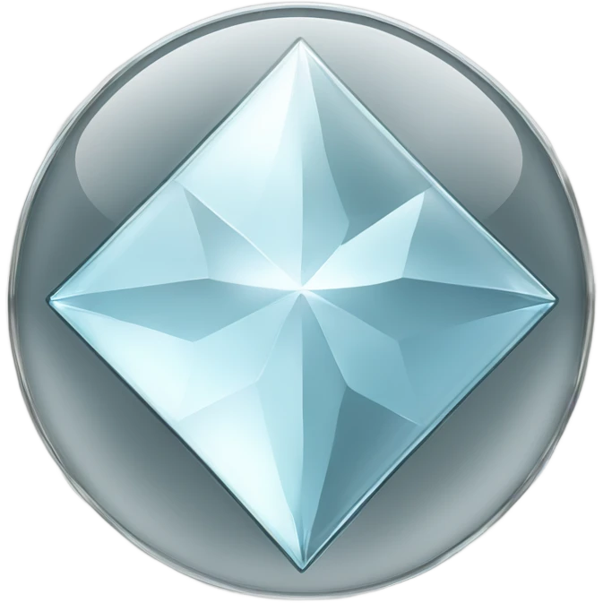 glass chrome four-point star diamond texture round emoji