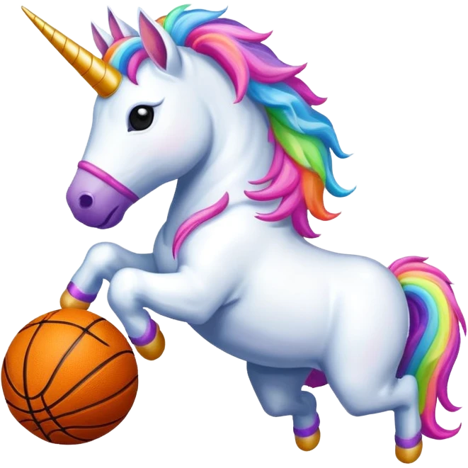 unicorn dunking a basketball emoji