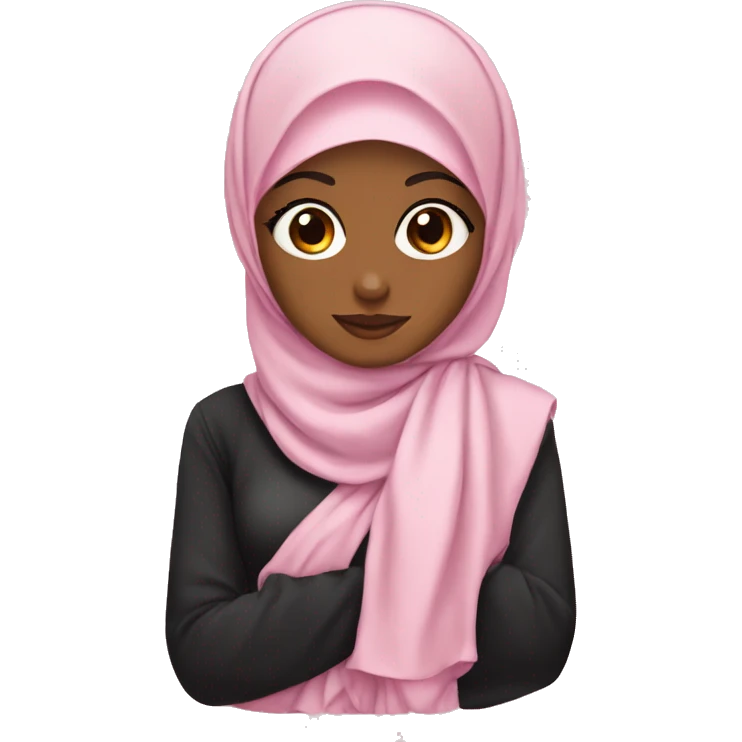 Hijabi with baby pink bow  emoji