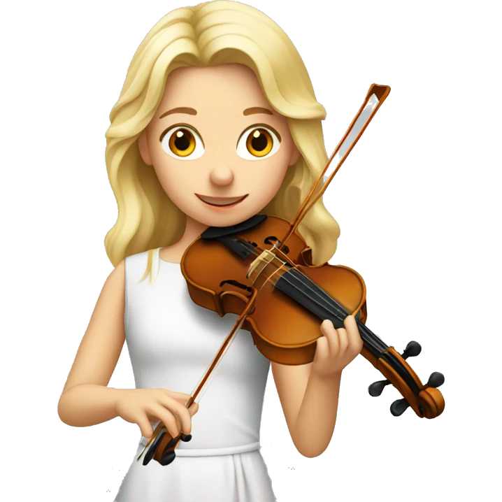 blond girl playing a violin emoji