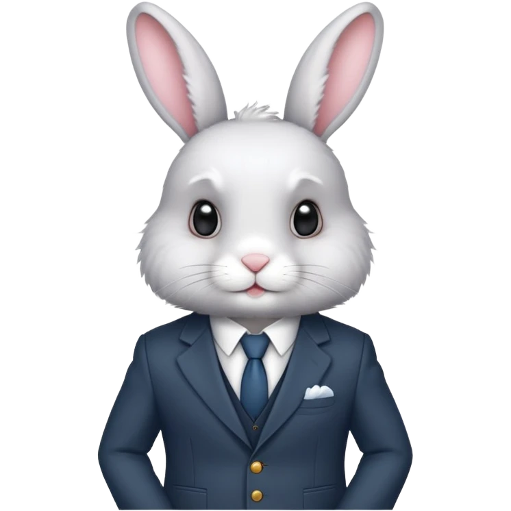 A bunny wearing a suit jacket emoji