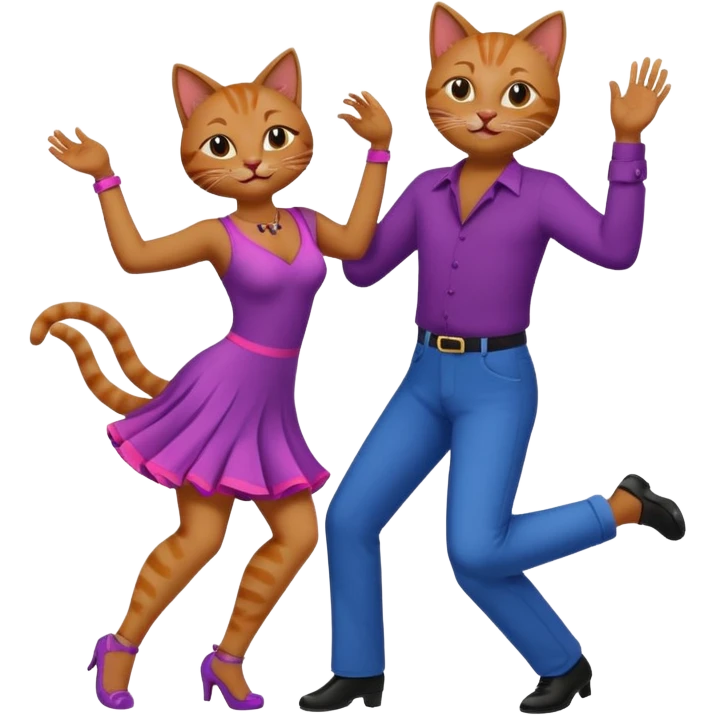 Cats couple salsa dancing  emoji