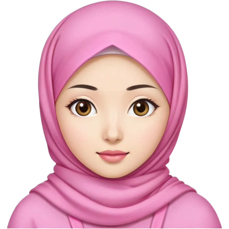 beautiful Asian girl, white skin, wearing a pink hijab emoji