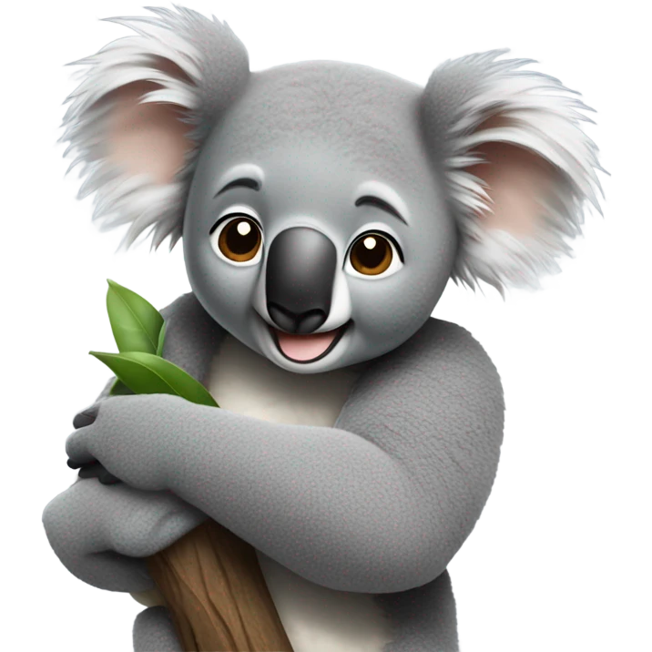 koala hanging on a man emoji