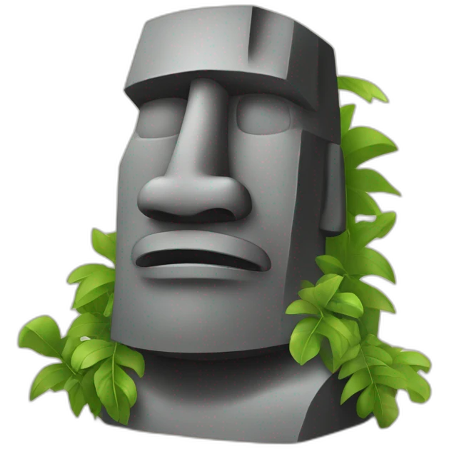 Moai with vine emoji