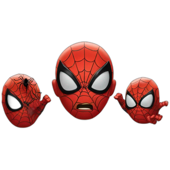 three spidermen pointing to each other emoji