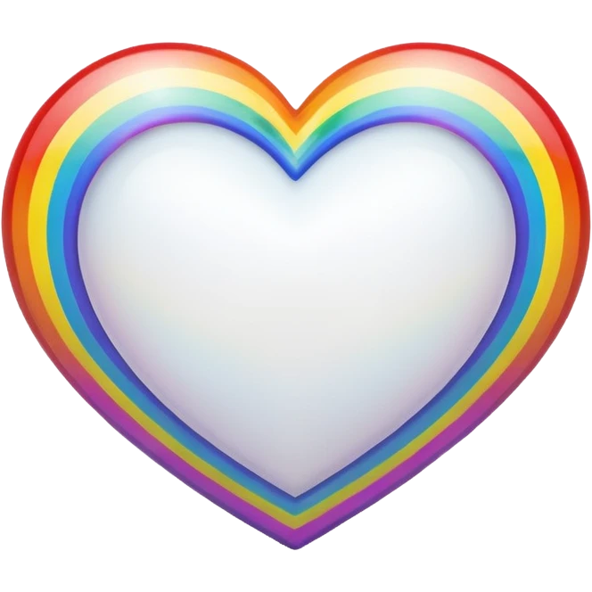 white heart with rainbow border emoji