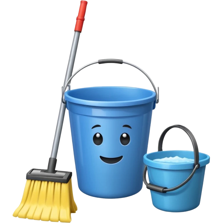 one bucket with cleaning equipment emoji