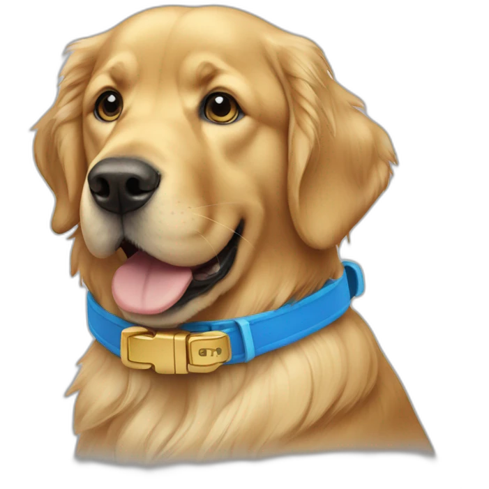 golden retriever with blue collar emoji
