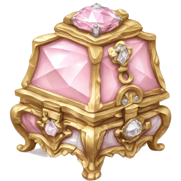 Pale pink Rococo Treasure box filled with diamonds emoji
