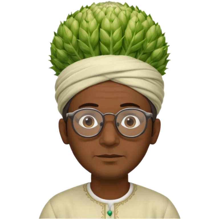moroccan man with a fennel on his head and glasses on emoji
