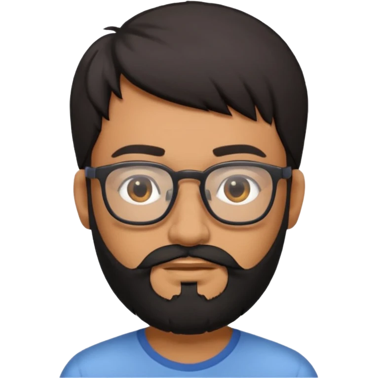 White Indian guy with glasses and a black beard emoji