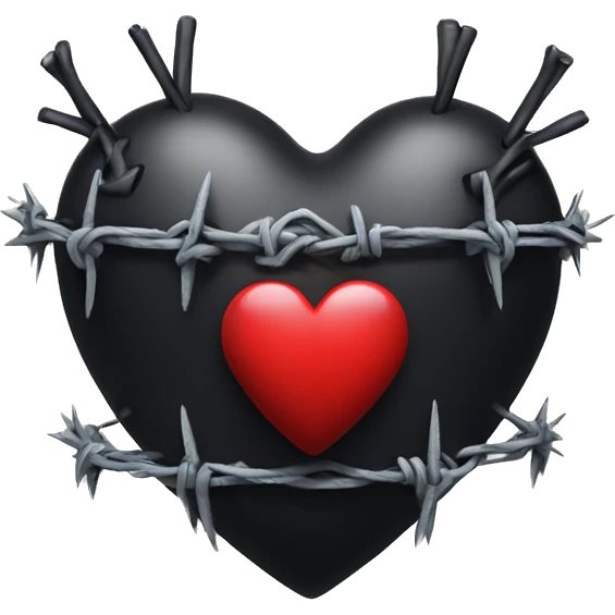 gothic heart with barbed wire emoji