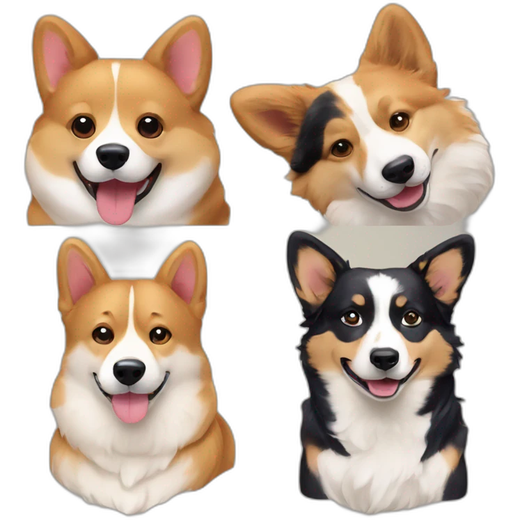corgi & shiba & australian shepherd emoji