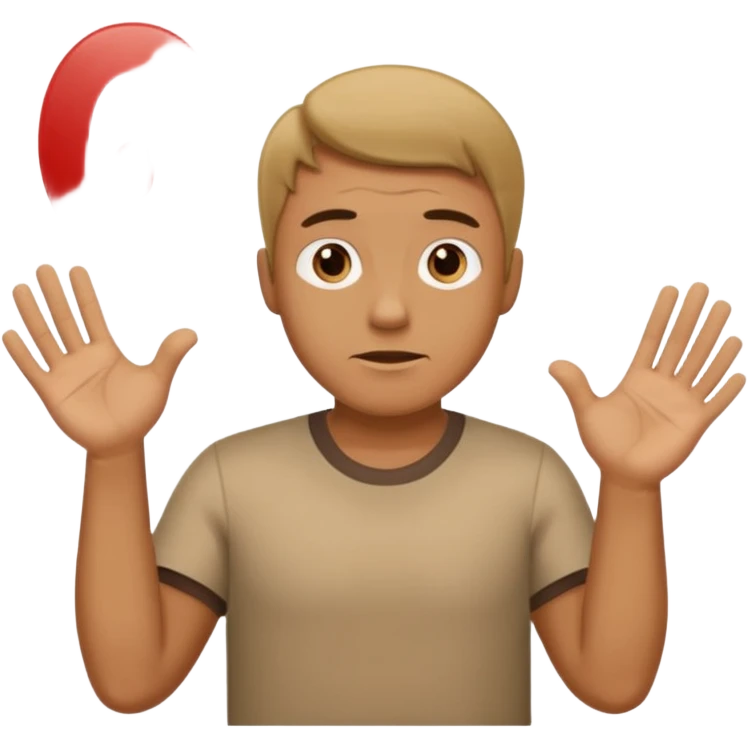 Man shrugging with the number 6 above his left hand and the number 7 above his right hand emoji